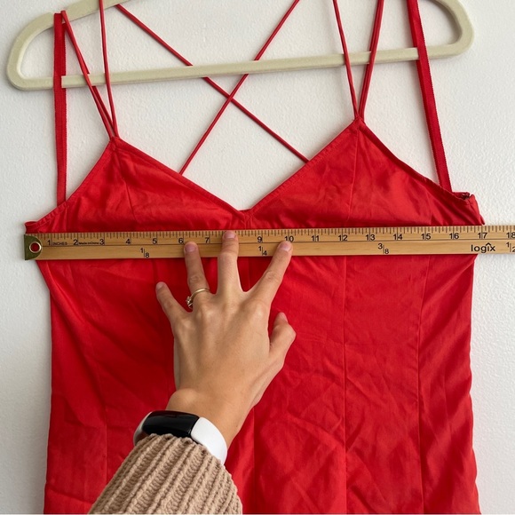 Anthropologie HD in Paris Sassafras Slip Maxi Dress Orange fall modal long strap - Picture 9 of 16